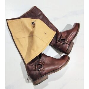 Frye Womens Phillip Riding Boot Size 7.5 Cognac Soft Vintage Leather Harness